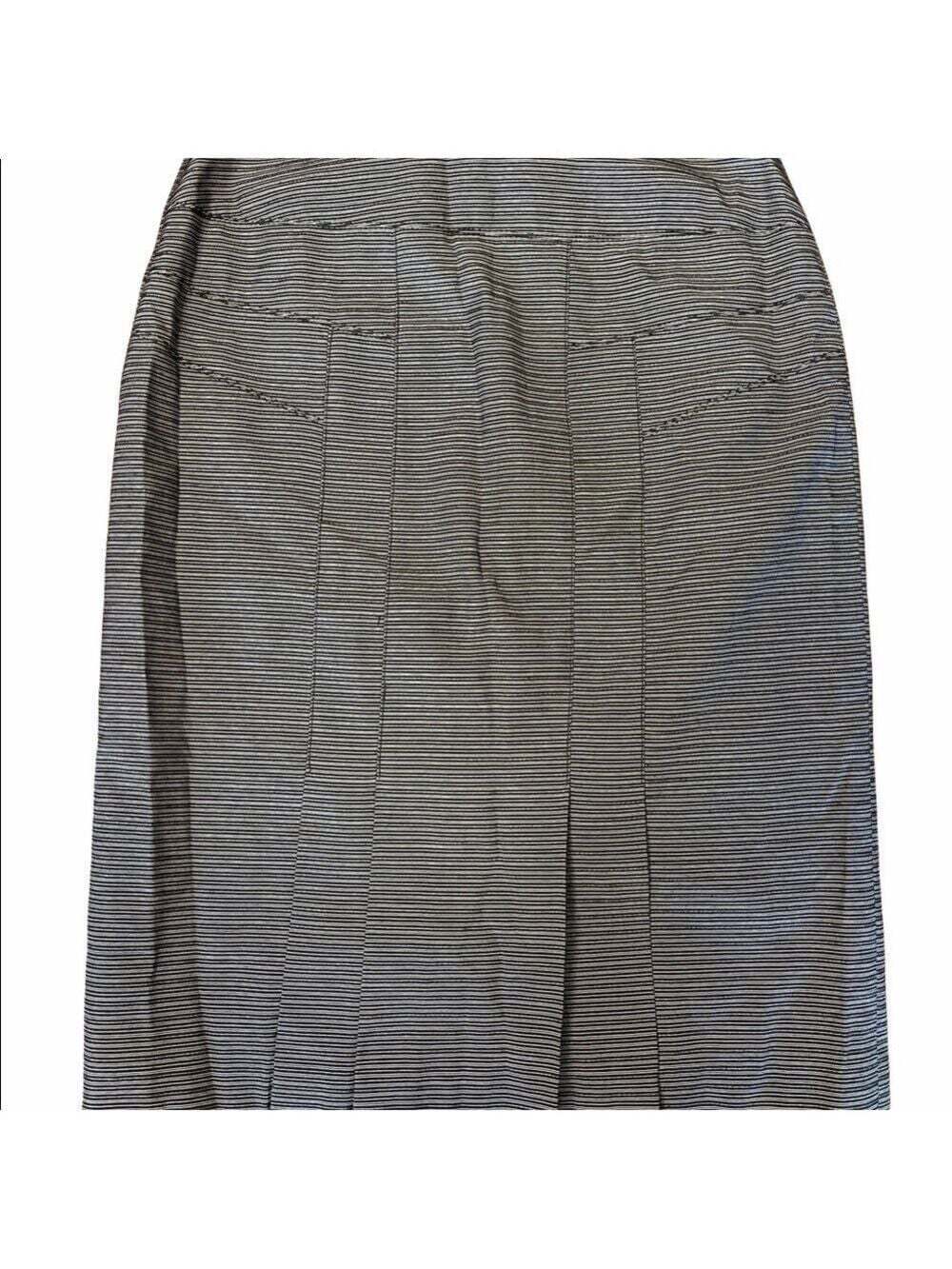 Bianca Nygard Women’s Striped Pencil Skirt with Metallic Thread Pleated … - Picture 5 of 8